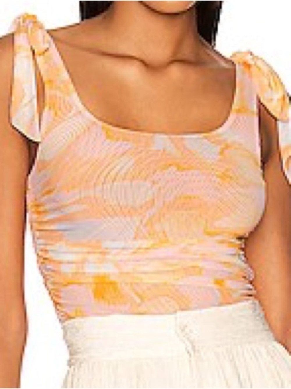 Free People ~ Pink& Orange &Yellow ~ Fitted Straps w/ Ties/Sashes ~ Sheer&Flowy